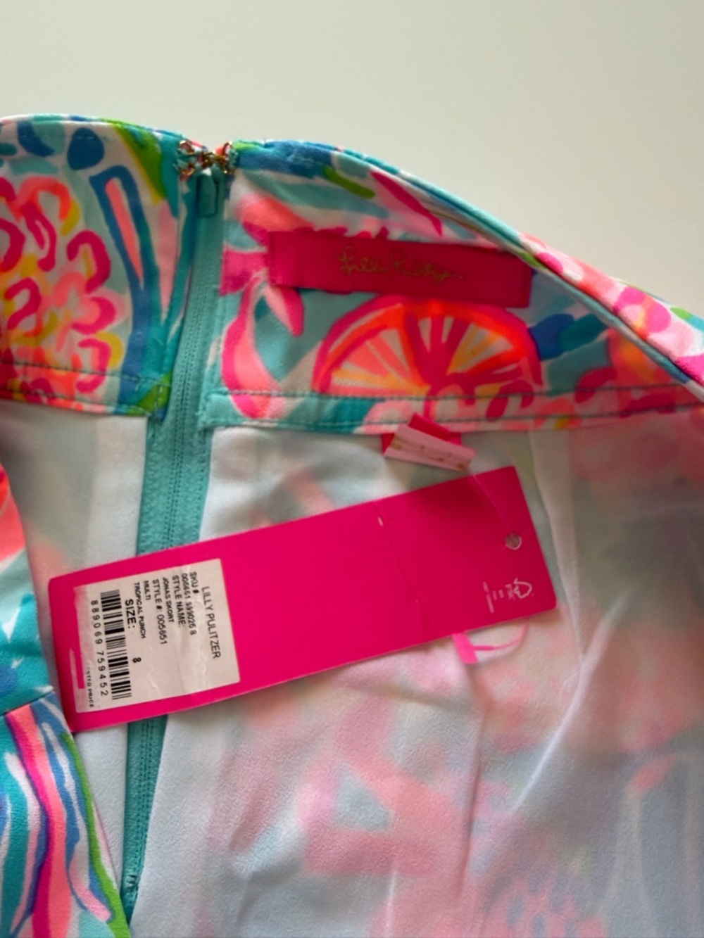 Lilly Pulitzer Tropical Floral Mini Skirt - Pink & Teal & Blue - Picture 7 of 9